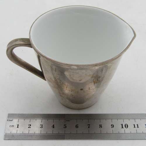 Very rare art nouveau MWF silverplated porcelain lined tea set