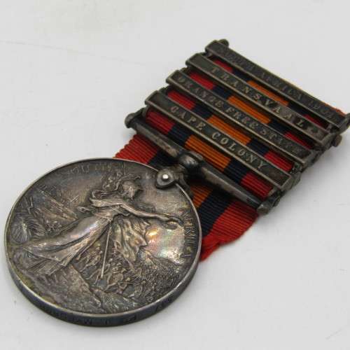 Boer War QSA medal with 4 Clasps issued to 537 Pte. J. Myburgh