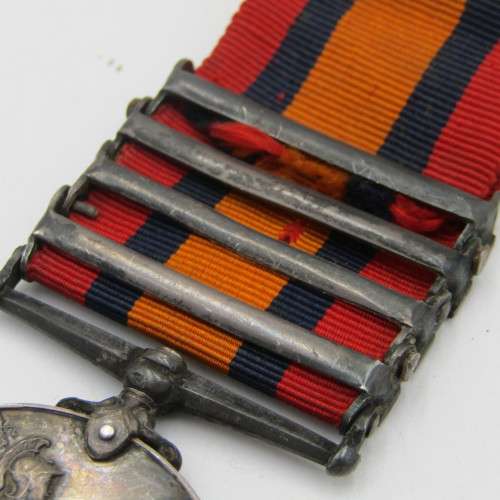 Boer War QSA medal with 4 Clasps issued to 537 Pte. J. Myburgh