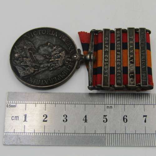Boer War QSA medal with 4 Clasps issued to 537 Pte. J. Myburgh