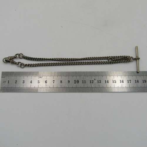 Pocket Watch fob chain with T Bar - 35 cm long