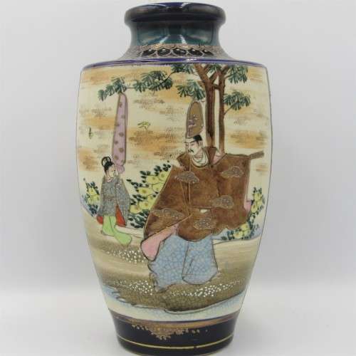 Antique 1920`s Japanese Satsuma porcelain vase - Height 25 cm