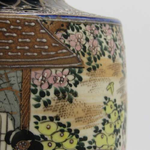 Antique 1920`s Japanese Satsuma porcelain vase - Height 25 cm
