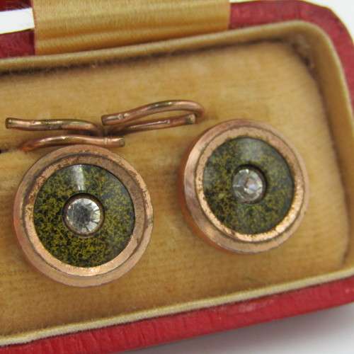 Set of 6 Antique goldplated uniform buttons in case