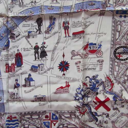 Vintage Map of London silk scarf - 76 cm x 80 cm