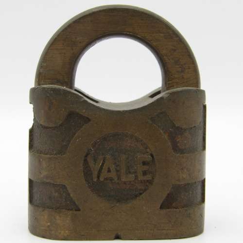Vintage small YALE brass padlock - no key
