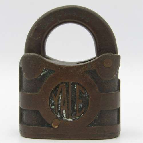 Vintage small YALE brass padlock - no key