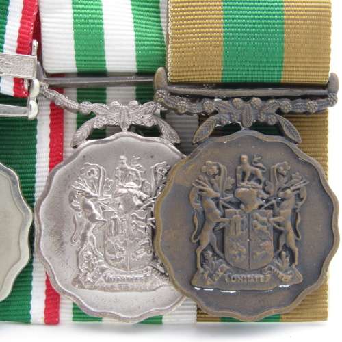 Medal set of SA Air Force Rooivalk and 6 ASU crew member Freddie Nortje plus badges