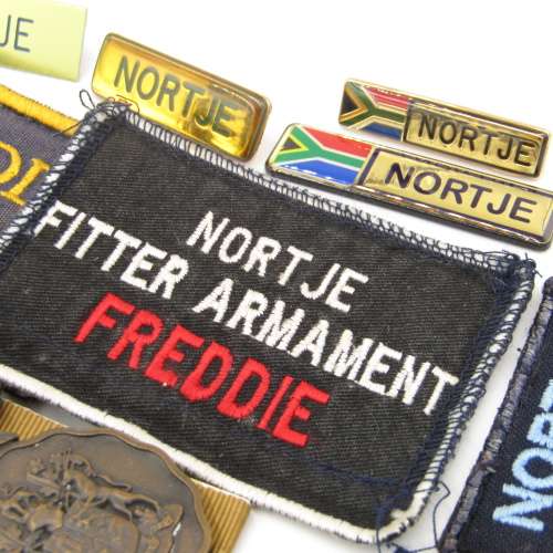 Medal set of SA Air Force Rooivalk and 6 ASU crew member Freddie Nortje plus badges