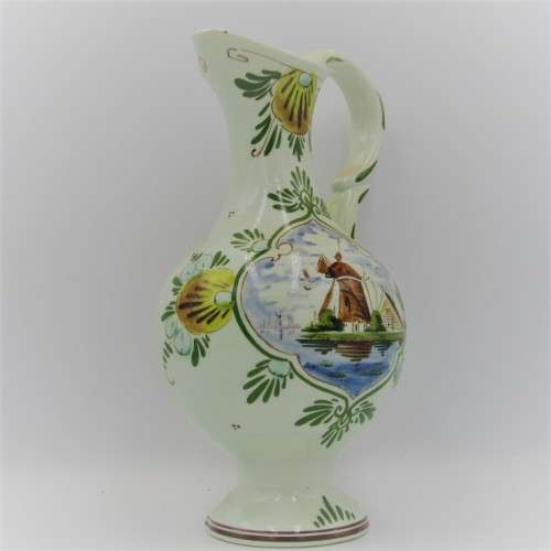 Vintage Coloured Delft Blue porcelain pitcher