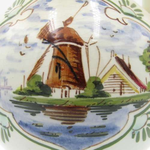 Vintage Coloured Delft Blue porcelain pitcher