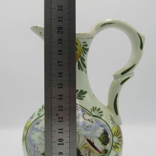 Vintage Coloured Delft Blue porcelain pitcher