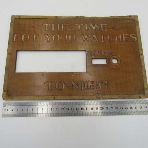 Time setting board from the Seafarer wrecked at Moulle Point