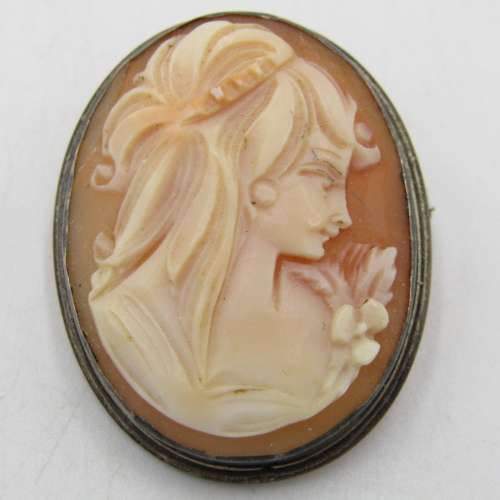 Vintage cameo set in 800 silver