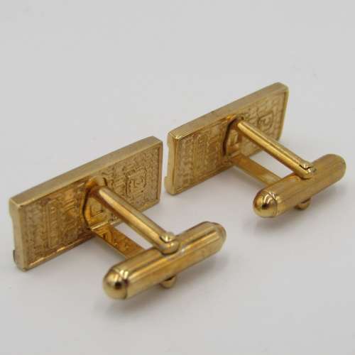 Pair of Bankfin gold coloured cufflinks