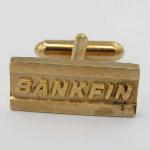 Pair of Bankfin gold coloured cufflinks