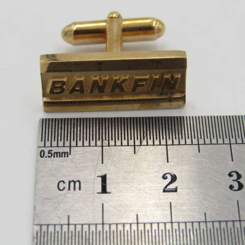Pair of Bankfin gold coloured cufflinks