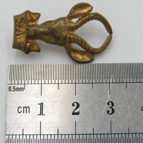 Set of SA Infantry brass cap and collar badges