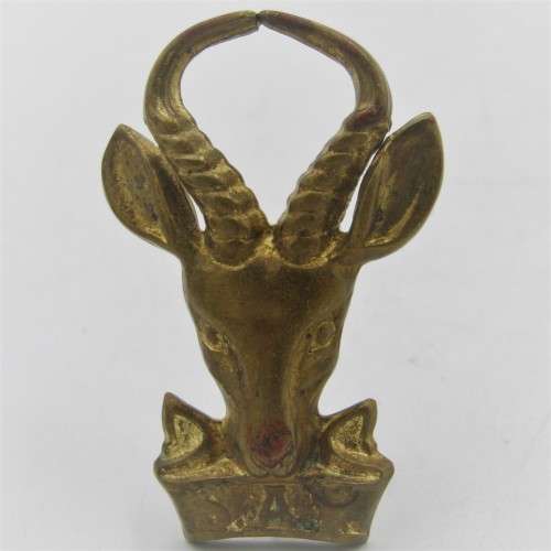 Set of SA Infantry brass cap and collar badges
