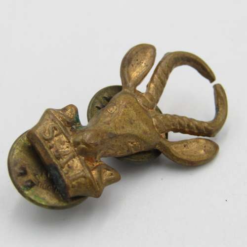 Set of SA Infantry brass cap and collar badges