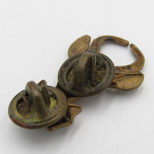 Set of SA Infantry brass cap and collar badges