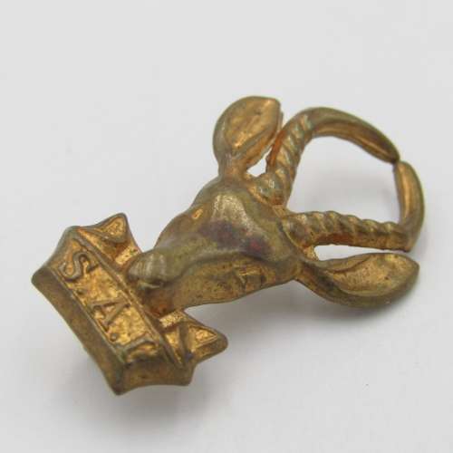 Set of SA Infantry brass cap and collar badges