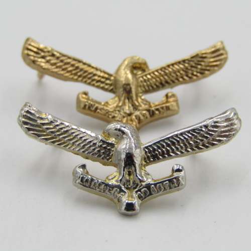 Pair of SA Air Force mess dress collar badges - different colours