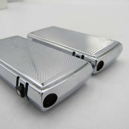 Pair of Ronson Varaflame Electronic pocket lighters - one with SA Airways logo on pouch