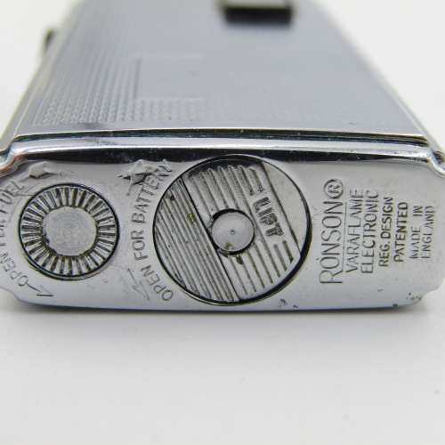 Pair of Ronson Varaflame Electronic pocket lighters - one with SA Airways logo on pouch