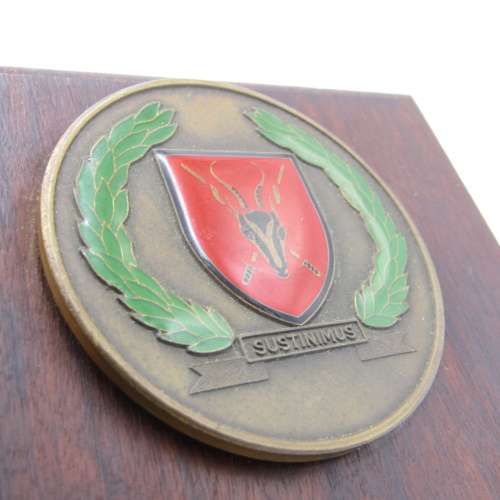 SA Army Headquarters plaque issued to commandant PDU Stegman 1987-1992