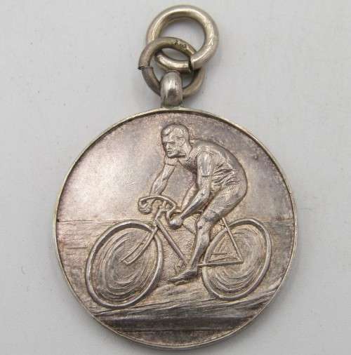 1931 Sterling silver cycling fob medallion for the fastest time