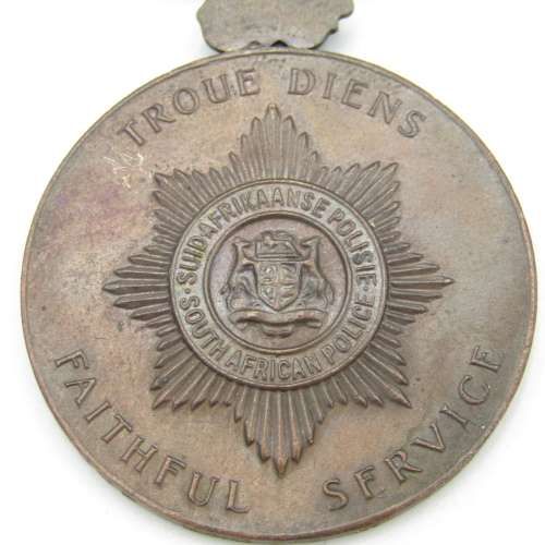 SA Police Faithful service medal issued to W58492H Sergeant GJP Knoetze