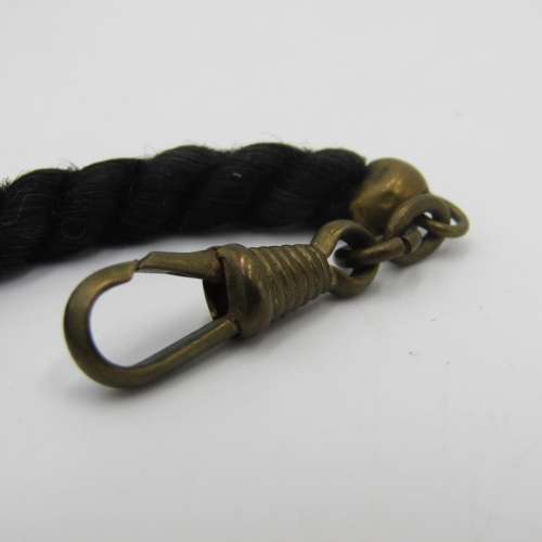 Vintage brass and rope watch fob chain