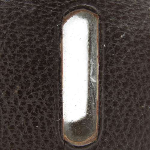 Antique Nickel Plated and glass hipflask with leather cladding