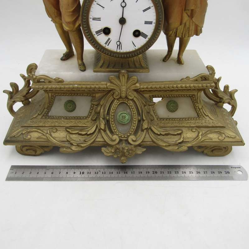 1880`s French Bronze Vintners mantel clock