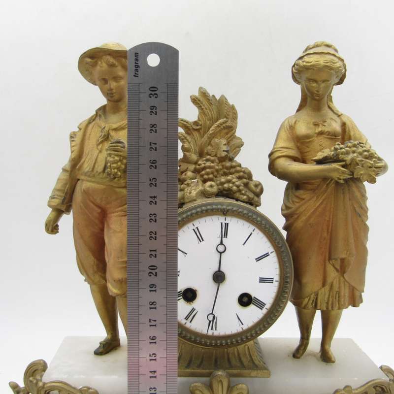 1880`s French Bronze Vintners mantel clock