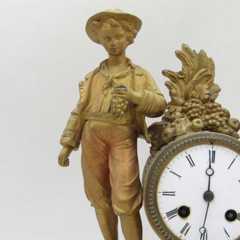 1880`s French Bronze Vintners mantel clock