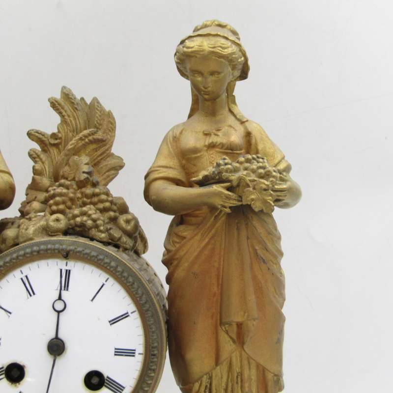 1880`s French Bronze Vintners mantel clock