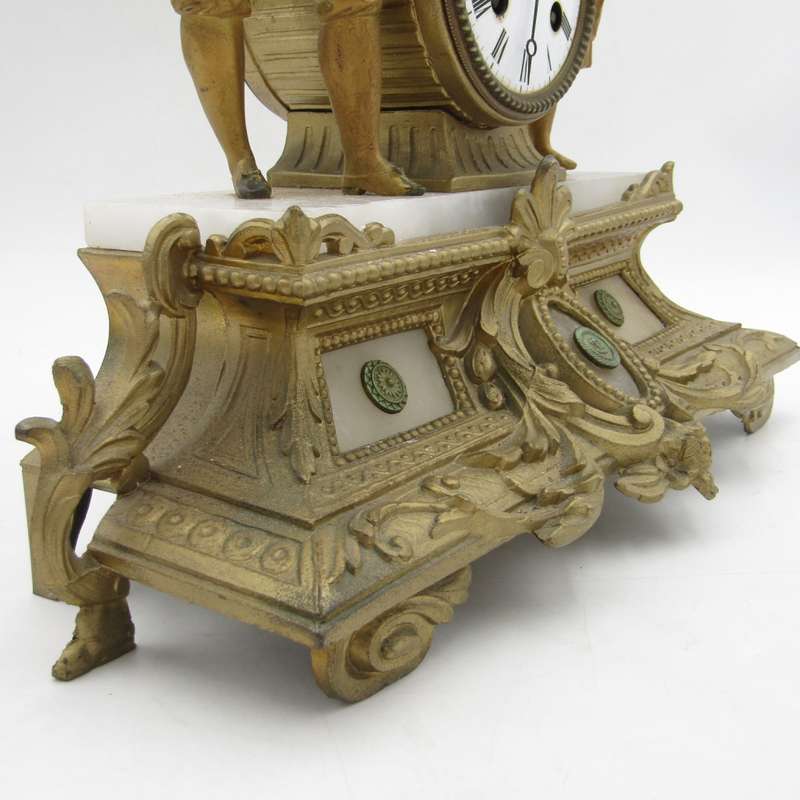1880`s French Bronze Vintners mantel clock