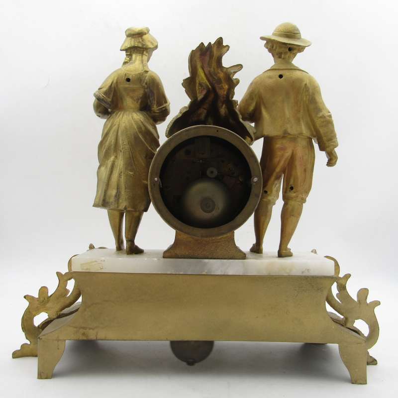 1880`s French Bronze Vintners mantel clock