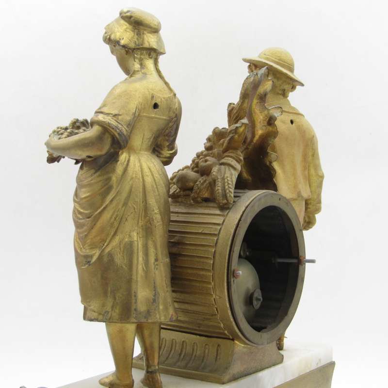 1880`s French Bronze Vintners mantel clock
