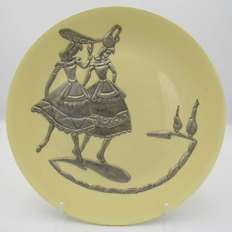 Vintage Harmony by Ridgway porcelain plate with silverplated design