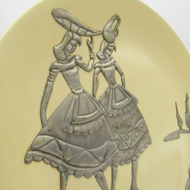 Vintage Harmony by Ridgway porcelain plate with silverplated design