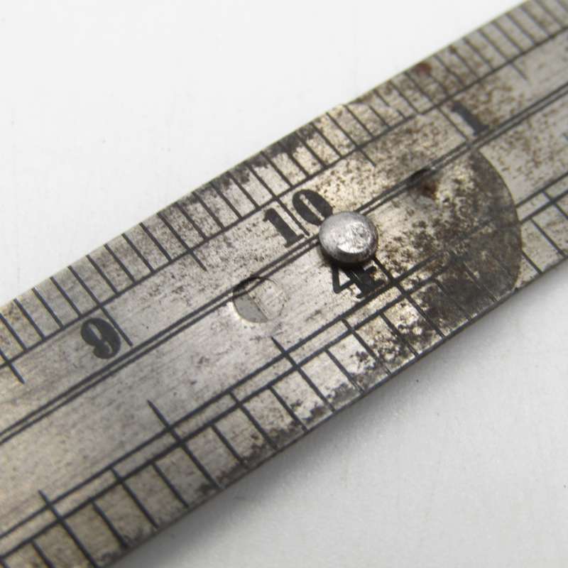 Vintage Foldable metal 12 inch ruler in pouch