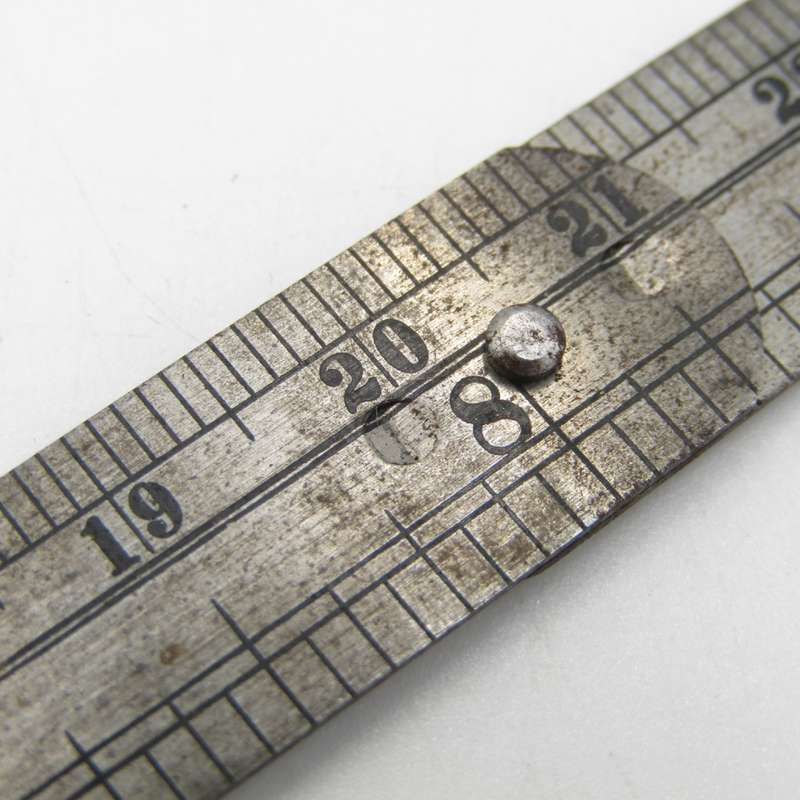 Vintage Foldable metal 12 inch ruler in pouch
