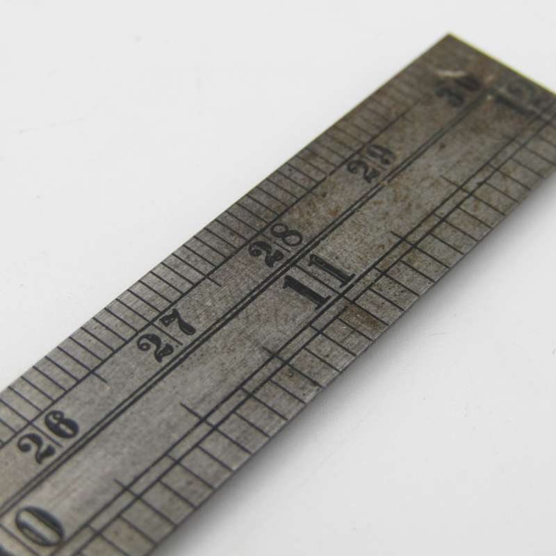 Vintage Foldable metal 12 inch ruler in pouch