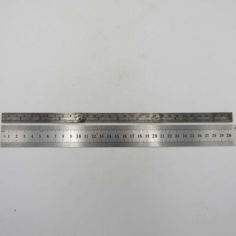 Vintage Foldable metal 12 inch ruler in pouch
