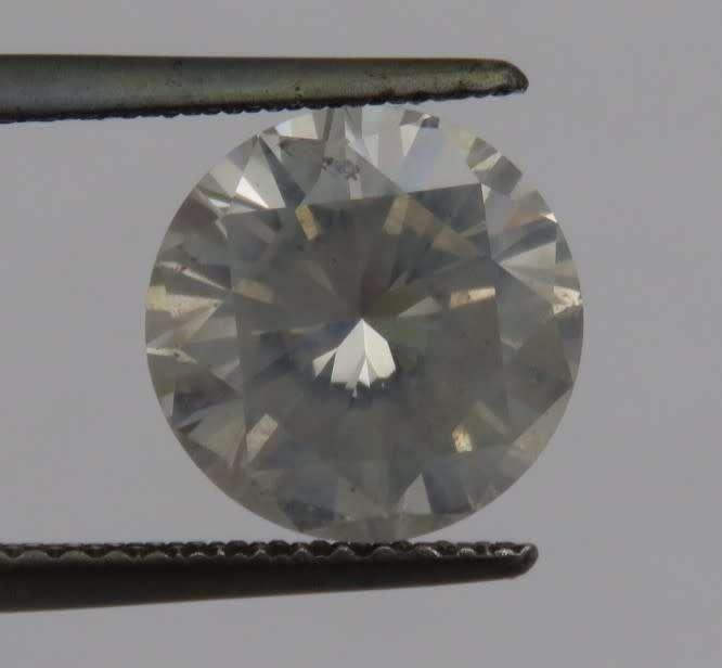 Natural Round Brilliant diamond of 2,725ct with GEMLAB certificate - colour N, I3