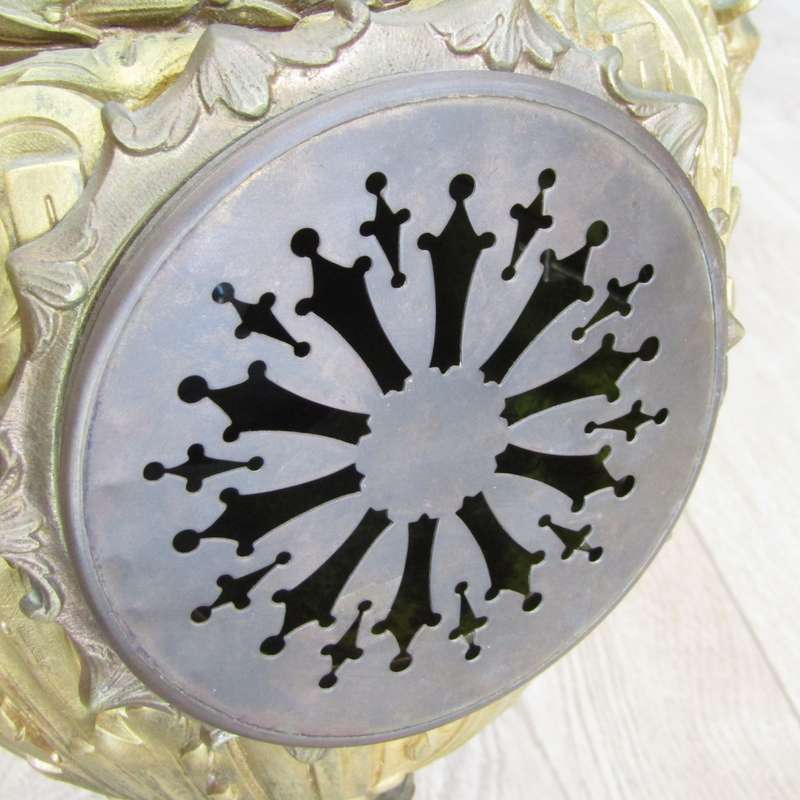 Antique French Ormolu urn clock with stone base