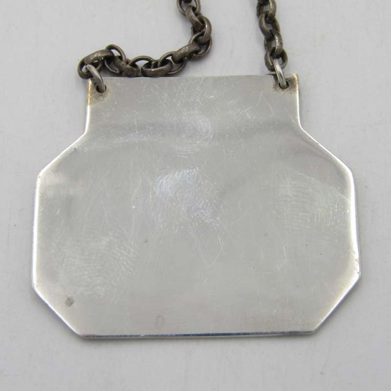 1960`s hallmarked sterling silver Claret wine bottle neck tag